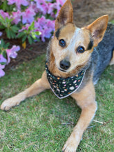 Green Wild flower tie on Dog Bandana