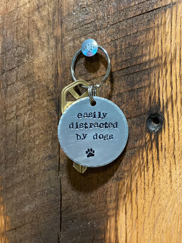 Easily Distracted by Dogs Keychain