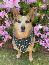 Green Wild flower tie on Dog Bandana